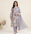 Premium Floral Lavender Punjabi Suit – 3 Piece Straight Kurti, Pants & Dupatta Set